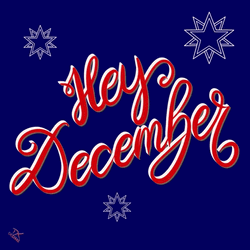 Hey December Snow Flakes Background