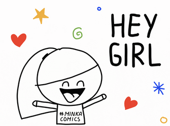 Hey Girl Cute Girl Illustration GIF