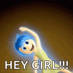 Hey Girl Inside Out Joy Waving GIF