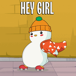 Hey Girl Pudgy Penguin Roller Skating GIF