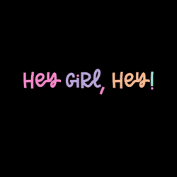Hey Girl Text Animation Changing Colors GIF