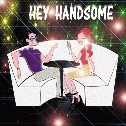 Hey Handsome Cartoon Couple GIF