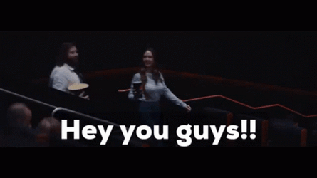 Hey You Guys Shouting Inside Dark Cinema GIF