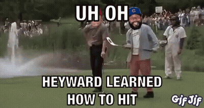 Heyward Learned How To Hit A Golf Ball With A Crowd In The Background GIF