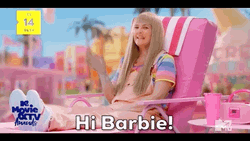 Hi Barbie Drew Barrymore Parody GIF