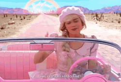 Hi Barbie Margot Robbie Driving GIF