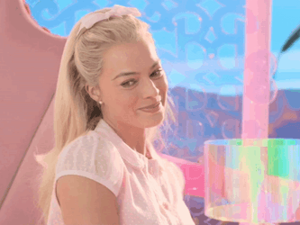 Hi Barbie Margot Robbie Timid Wave Sweet Smile GIF