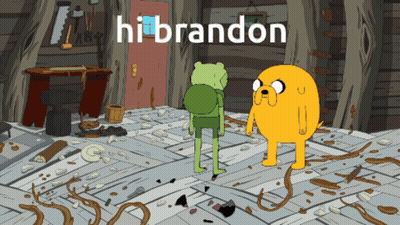 Hi Brandon Cartoon Standing Next To Another Character GIF