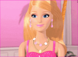 Hi Jolly Barbie Happy Reaction Animation GIF