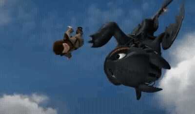 Hiccup And Toothless Flying Through Air GIF