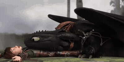 Hiccup Laying On Toothless Dragon GIF