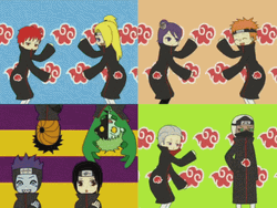 Hidan Dancing With Naruto Shippuden Characters GIF