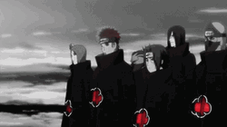 Hidan Looking Somewhere With Akatsuki Group GIF