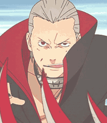 Hidan Staring While Licking His Bloody Scythe GIF