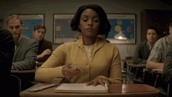Hidden Figures Janelle As Mary Jackson Taking Notes GIF
