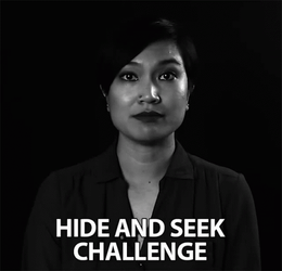 Hide And Seek Challenge Monochromatic Lady GIF