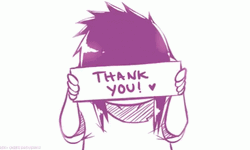 Hiding Anime Boy Thank You Sign GIF