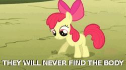 Hiding Meme My Little Pony Apple Bloom Burying GIF