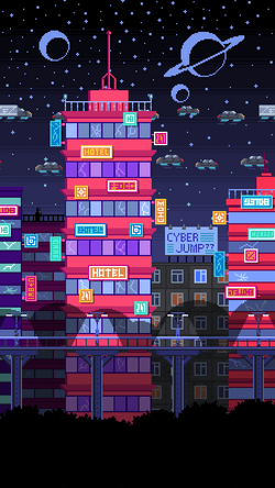 High-Tech City Retrowave GIF