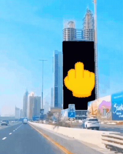 Highway With Sign Saying 36 GIF