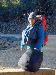 Hiker Full Packed Camping Gears GIF