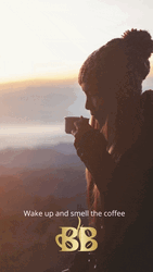 Hiking Morning Coffee Design GIF