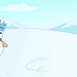 Hiking Pudgy Penguin Falling Down GIF