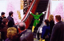 Hilarious Buddy The Elf Elevator Ride GIF