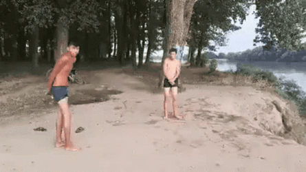 Hilarious Dive Missed It By That Much GIF