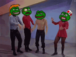 Hilarious Frog Dancing Face Art GIF
