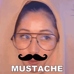 Hilarious Girl Using Mustache App GIF