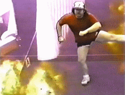 Hilarious Guy Karate On Green Screen  GIF
