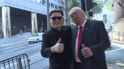 Hilarious Kim Jong Un Steamy Hug  GIF
