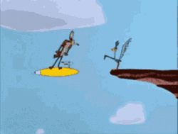 Hilarious Roadrunner Teasing Coyote Cliff GIF