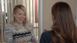 Hilary Duff Giggling With Friend