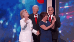 Hillary Clinton Catching Balloon