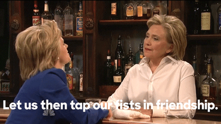 Hillary Clinton Fist Bump With Kate McKinnon GIF
