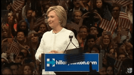 Hillary Clinton Screaming On Stage GIF