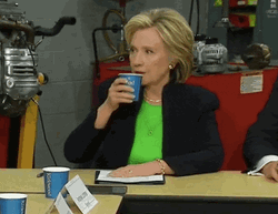 Hillary Clinton Sips Tea GIF
