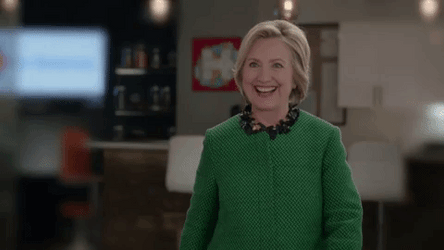 Hillary Clinton Winking While Walking GIF