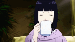 Hinata Hyuga Drinking  GIF