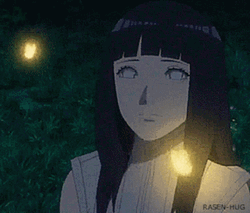 Hinata Hyuga With Fireflies  GIF