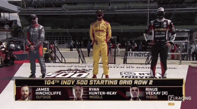 Hinchcliffe Hunter-Reay And Veekay On Podium GIF