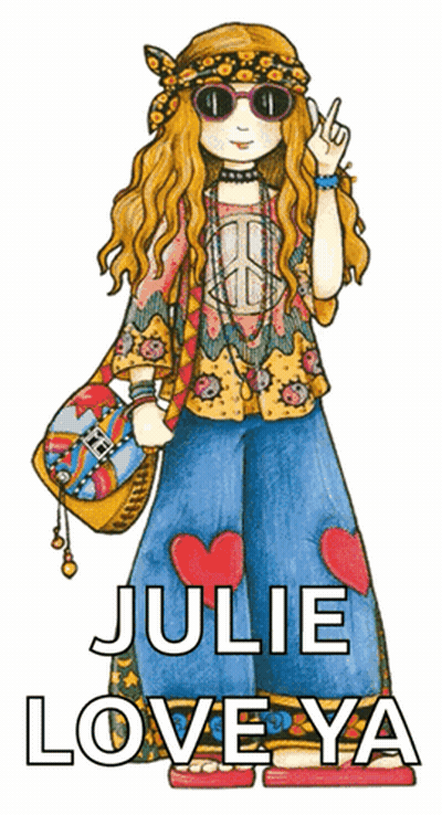 Hippie Girl Julie Love Ya GIF
