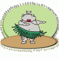 Hippo Dance Hawaiian Style GIF