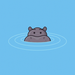 Hippo Enjoy Underwater GIF