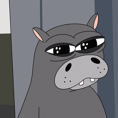 Hippo Wearing Sunglasses with Serious Look