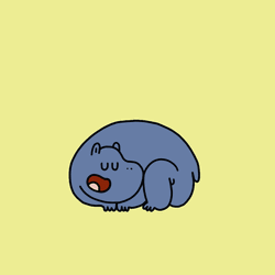Hippopotamus Cartoon Sleeping