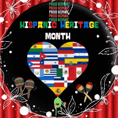 Hispanic Heritage Month Poster With Flag Heart GIF