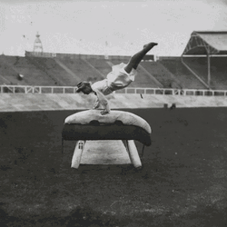 History Woman Pommel Horse Stock GIF